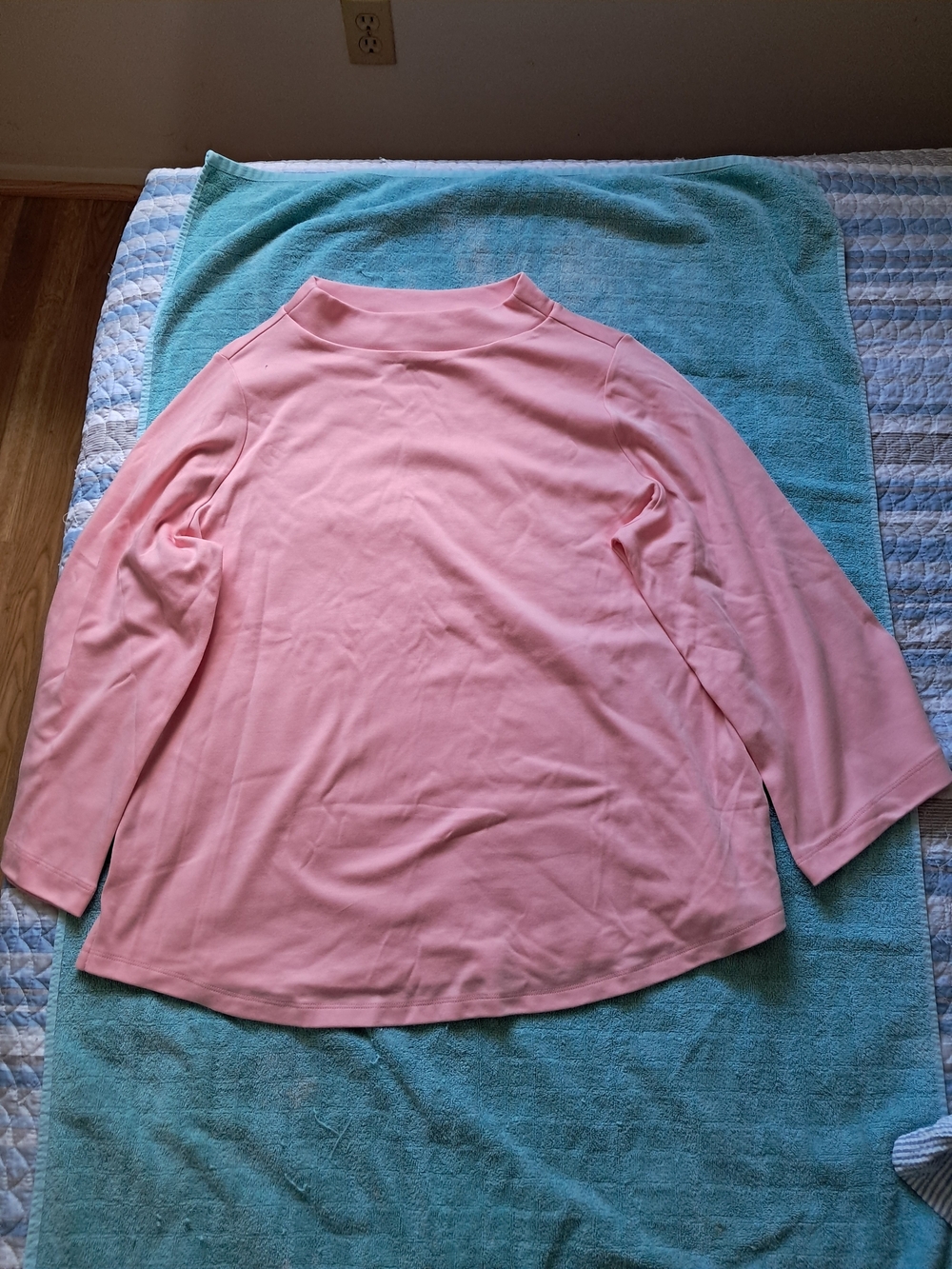 Martha Stewart Signature Pink Funnel Neck Top 1X Comfort Stretch Knit